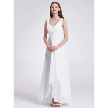 Dámské šaty Elegantní maxi šaty s řaseným topem a korálky Barva: Bílá, Velikost: 9XL