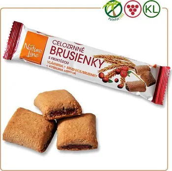 Celozrnné sušenky NaturLine 65 g BRUSINKA - VÝPRODEJ !!! DMT: 1/2025 (Sušenky s brusinkovou náplní)