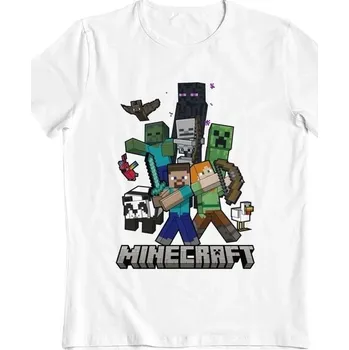 Chlapecké tričko Tričko dětské Minecraft - Characters Tower (11-12 let) Bílá