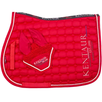 Vybavení pro koně Kentaur Podsedlová dečka s náušníky PONY, skoková - červená