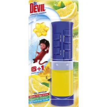 WC čistič Dr. DEVIL 3 in 1 Lemon fresh terč do toalety 45 ml