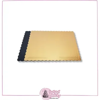 Zlato-černá dortová podložka 25x25 cm