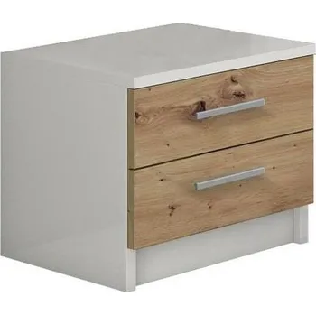 Noční stolek Noční stolek TOD bílá/dub artisan