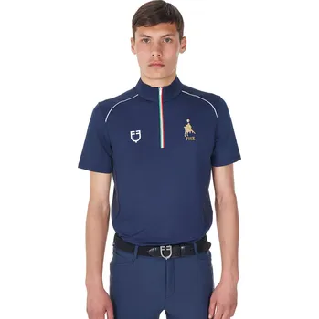 Pánské tričko EQUESTRO Triko Polo X Fise Equestro, s krátkým rukávem, pánské, navy blazer M