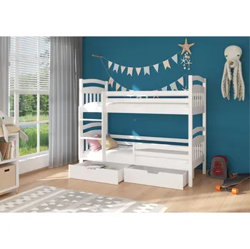 Postel ADRK Patrová postel ADA, CH-ADA-W-188+M-E485, 180x80 cm s matrací, bílá