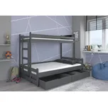 ADRK Patrová postel BENITO, CH-Ben-GRAP-90+M-E2063, 200x90 cm s matrací, grafit