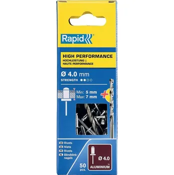 Vrták Nýty hliníkové Rapid 4x10mm, 50ks+vrták