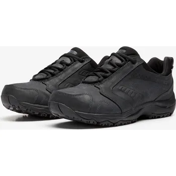 Pánská obuv DECATHLON Pánské kožené vycházkové boty do města nepromokavé Nakuru Waterproof černé 46 ČERNÁ