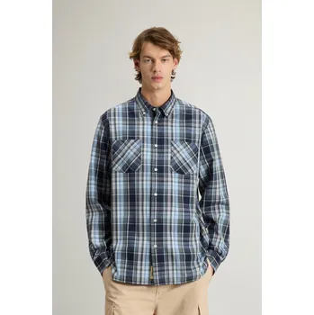 Pánská košile KOŠILE WOOLRICH MADRAS SHIRT BLUE CHECK