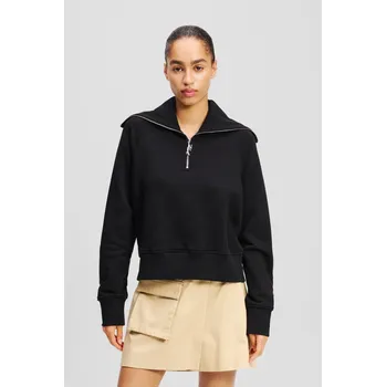 Dámská mikina MIKINA KARL LAGERFELD HALF ZIP SWEATSHIRT BLACK