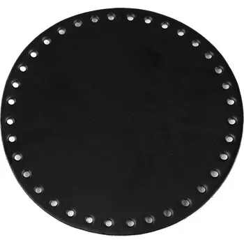 Dno na kabelku / tašku, eko kůže, 790367/NERO/4 jednobarevná černá, průměr 16cm, otvor Ø3 mm