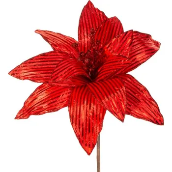Vánoční ozdoba Vánoční dekorace v podobě květu 97 A červená (12 ks)