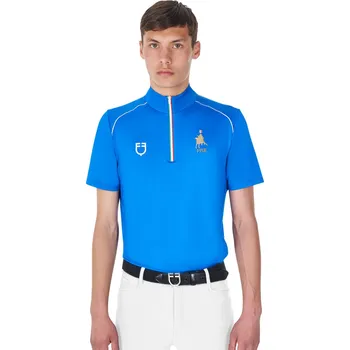 Pánské tričko EQUESTRO Triko Polo X Fise Equestro, s krátkým rukávem, pánské, azzurro savoia M