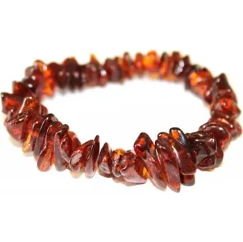 Korálek Jantarový náramek pro ženy - Sekané kamínky koňakové
