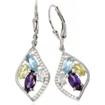 Zlatnictví Helios Stříbrné visací náušnice multicolor