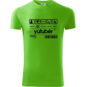 Čárový kód - youtuber - Viper FIT - Pánské zůžené tričko - M ( Apple Green )