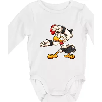 Kojenecký body Kohout karatista - Body kojenecké s dlouhým rukávem - Dlouhý r. do 3 měs ( Bílá )