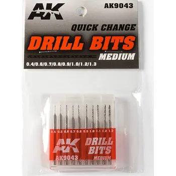 Příslušenství k 3D tiskárně AK TOOLS AK9043 Drill Bits 0,4-1,3 (10pcs)