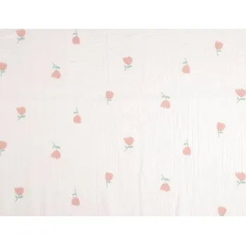 Mušelín / gázovina tulipány Off White 1 m
