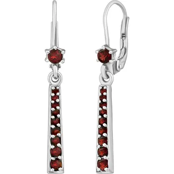 Náušnice Stříbrné náušnice Zipira s přírodním granátem SILVEGOB380158EGA