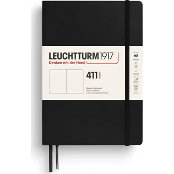 Diář Leuchtturm 1917, Notes hladký v tvrdých deskách Leuchtturm 1917 A5, 411 stran, černý - Formadore