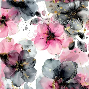 Sportovní úplet Silver light Růžovošedé krásné květy (E) (Sportovní úplet Silver)