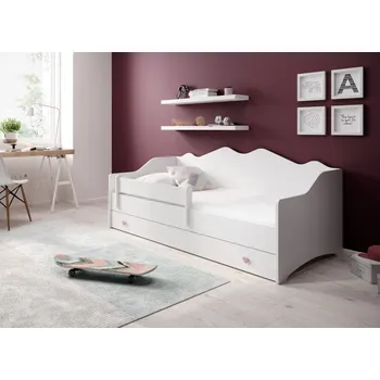 Postel ADRK Postel EMKA Pink, White, CH-Emk-EMMAWHITE-SZ-1680-UCHWYTROZ-E075, 160x80 cm s matrací, bílá