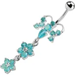 Šperky4U Stříbrný piercing do pupíku - motýlek - BP01192-Q