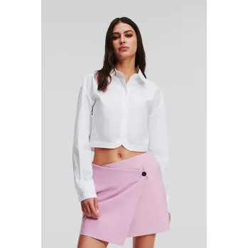 Dámská košile KOŠILE KARL LAGERFELD CROP POPLIN SHIRT WHITE