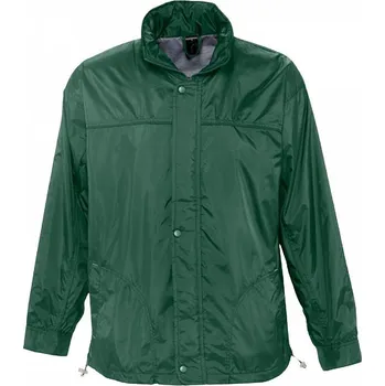 Pánská větrovka Sol's Větrovka Mistral s podšívkou a kapucí schovanou v límci Barva: Zelená lesní, Velikost: XL L894