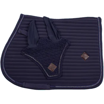 Vybavení pro koně Kentaur Podsedlová dečka s náušníky logo - tmavě modrá