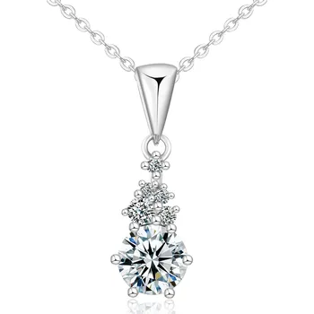Řetízek Olivie Stříbrný náhrdelník 1ct MOISSANITE 9830 Ag 925; ≤2,5 g.