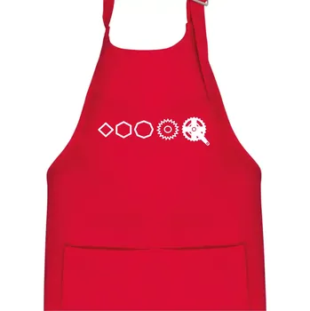 Kuchyňská zástěra Evoluce pedály - Dětská zástěra na vaření - Univerzální velikost ( Červená )