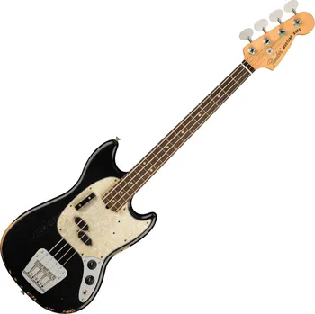 Fender JMJ Road Worn Mustang Bass RW Black Elektrická baskytara