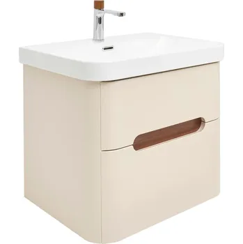 Koupelnový nábytek SAT Koupelnová skříňka s umyvadlem a baterií SAT Fusion 57,5x53x45 cm pískově béžová mat SATFUSION260BEMWBA SATFUSION260BEMWBA