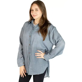 Dámská halenka Šedá dámská košile Savitree Shark Grey, jednobarevná, Sittar UNI