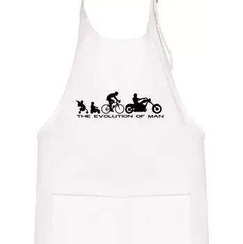 Kuchyňská zástěra Evolution of man (Chopper) - Dětská zástěra na vaření - Univerzální velikost ( Bílá )