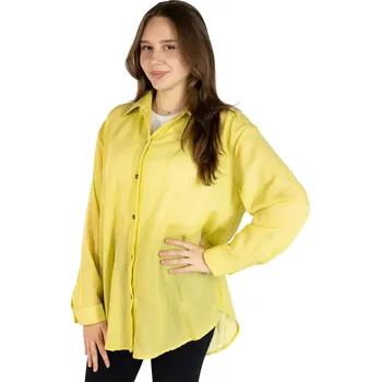 Dámská halenka Zelená bavlněná dámská košile Savitree Volt Green, jednobarevná, Sittar UNI