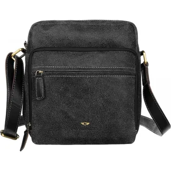 Kabelka Trendy pánská kožená crossbody taška Peterson Xaver, černá