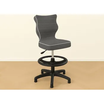 Entelo Dětská ergonomická židle bez koleček k psacímu stolu TMAVĚ ŠEDÁ Zvolte rozměr: dítě 133 - 159 cm (výška stolu 70 - 82 cm)