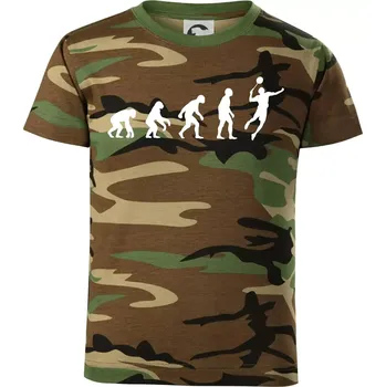 Chlapecké tričko Evoluce Badminton - Dětské maskáčové triko - 104-110cm / 3-4 roky ( Hnědý maskáč )