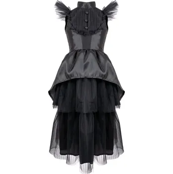 Karnevalový kostým Kostým pro holčičku Wednesday Great Pretenders - Gothic 5-6 let