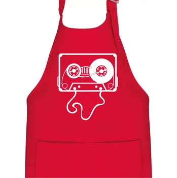 Kuchyňská zástěra Gramo kazeta - Dětská zástěra na vaření - Univerzální velikost ( Červená )