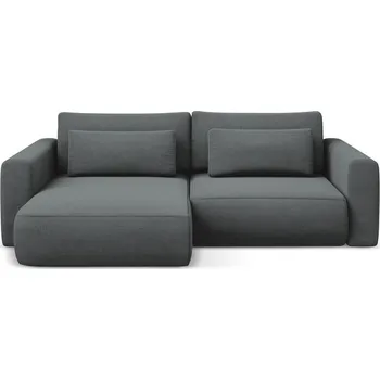 Pohovka Tmavě šedá rozkládací/s úložným prostorem rohová pohovka (levý roh/s lenoškou) Kapua – Makamii ID_1807002