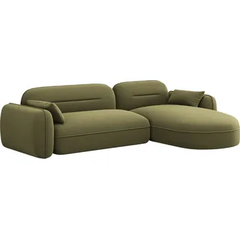Pohovka Cosmopolitan Design Zelená sametová rohová pohovka Sydney 275 cm, pravá