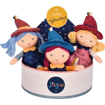 Výuková hračka Doudou Jolijou Látkové panenky Čarodějnice 24 cm
