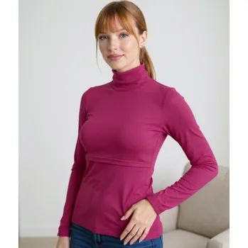 Těhotenská móda Kojicí rolák Kateřina, cyklámen M/L