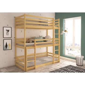 Postel ADRK Patrová postel TEDRO, CH-Ted-PINE-188+M-E755, 180x80 cm s matrací, borovice