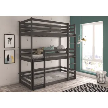 Postel ADRK Patrová postel TEDRO, CH-Ted-GRAP-188+M-E748, 180x80 cm s matrací, grafit