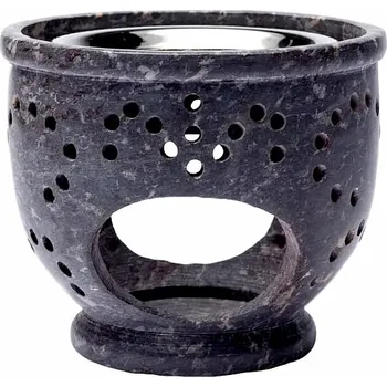 Aroma lampa Pícka a aroma lampa z mastku šedé barvy výška 9 cm